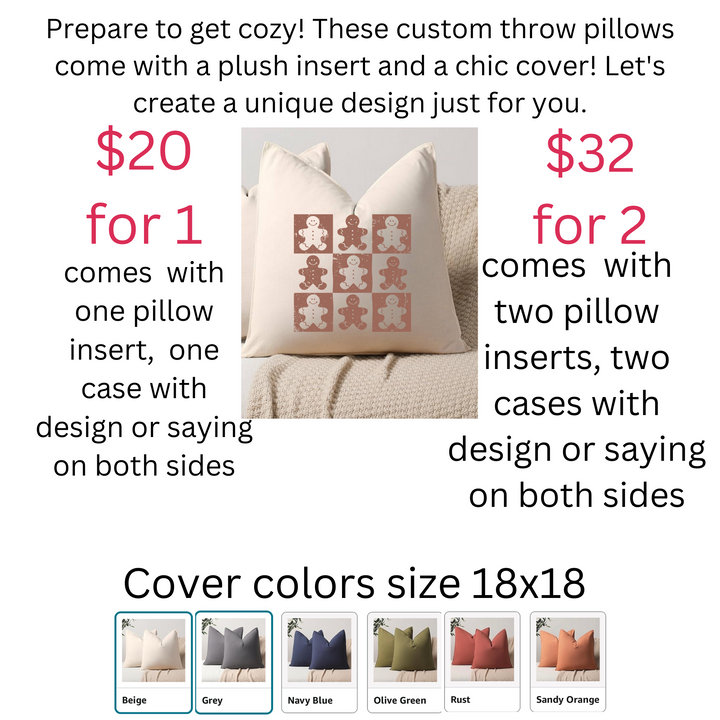 18x18 Custom Pillow with insert