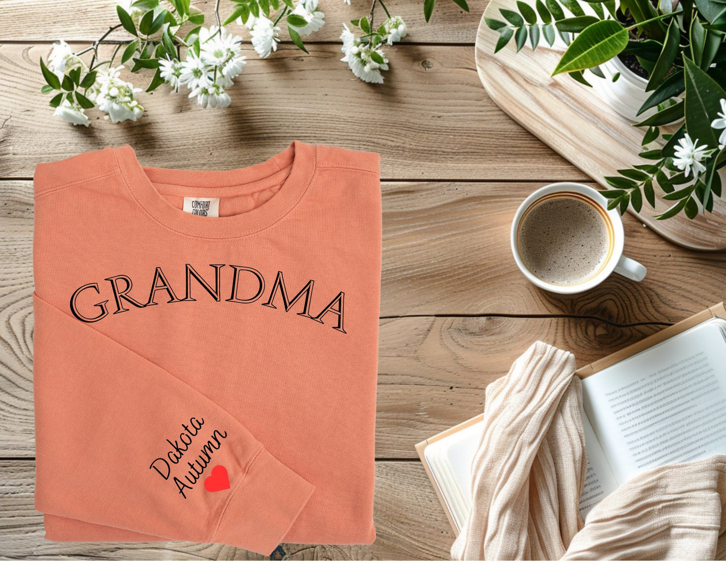 Grandma- Sweatshirt, custom names on sleeve - DT Workshop & Creations