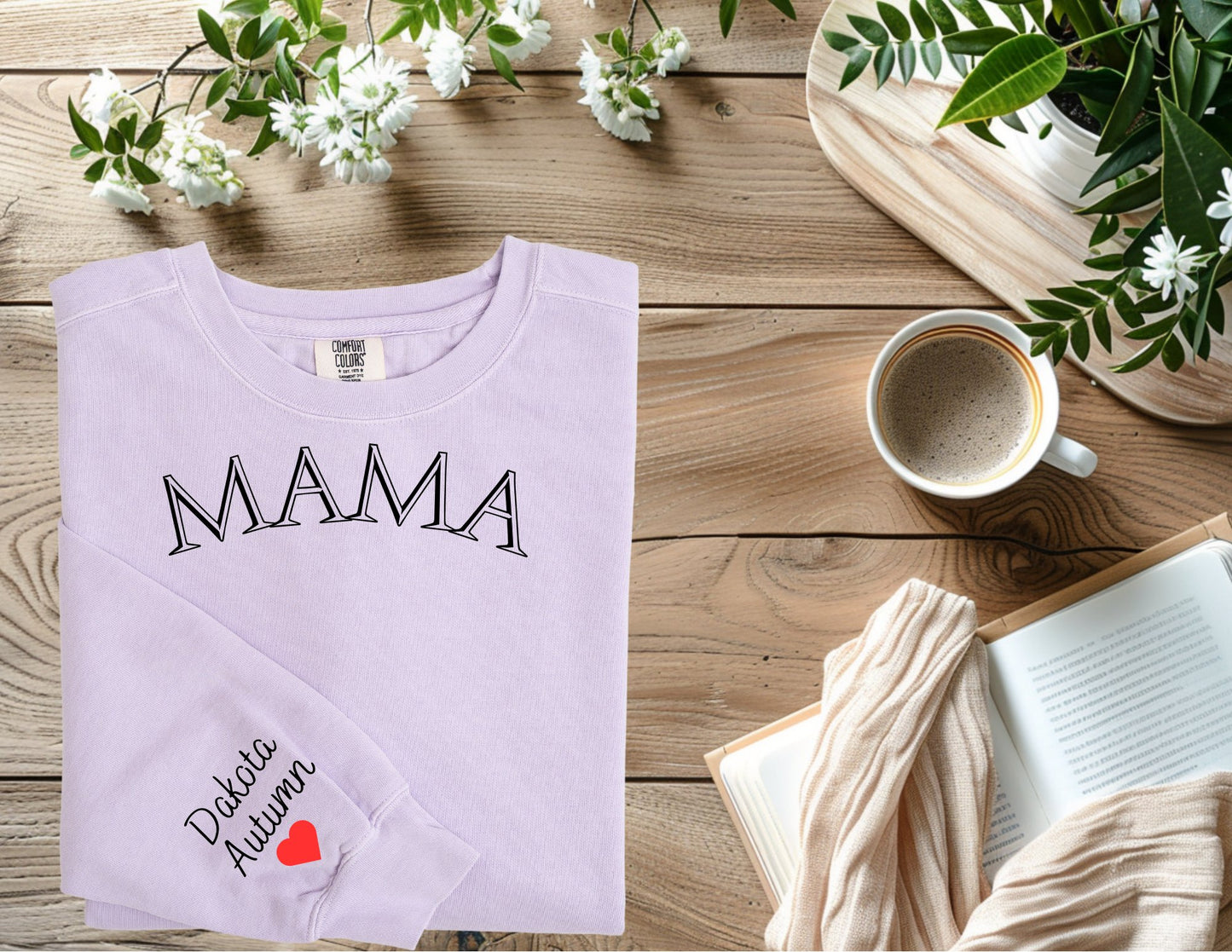 Mama- Sweatshirt, custom names on sleeve - DT Workshop & Creations