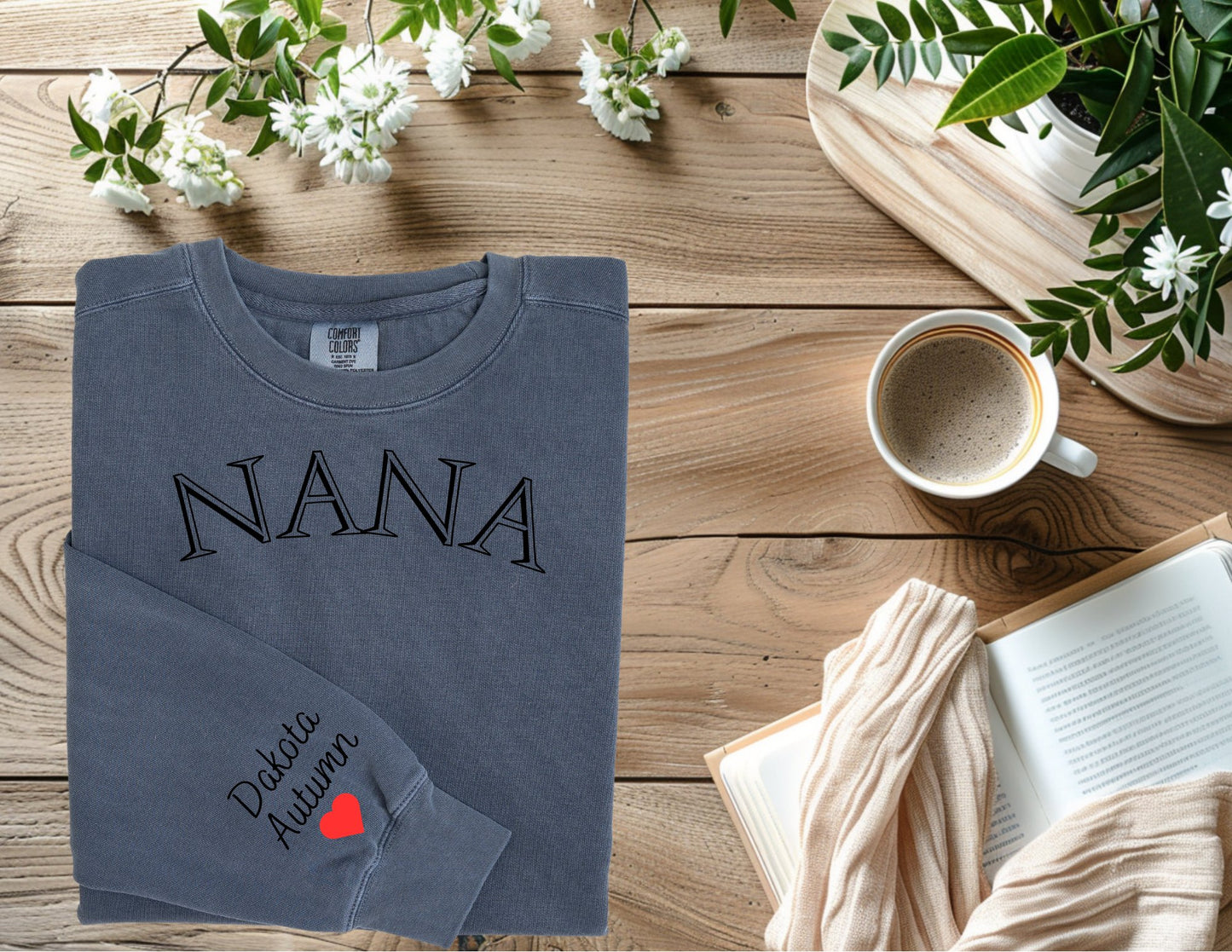 Nana- Sweatshirt, custom names on sleeve - DT Workshop & Creations